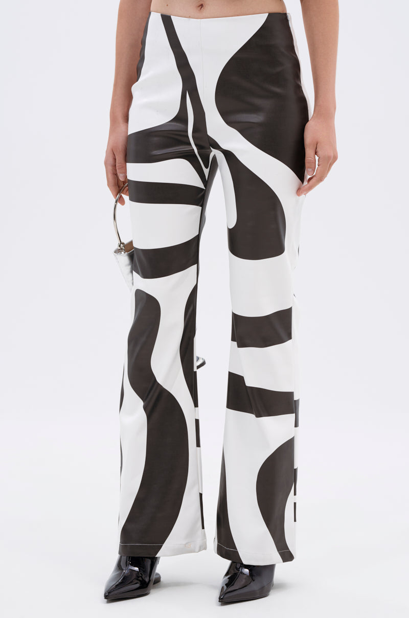 GROOVE ON FAUX LEATHER FLARE TROUSER