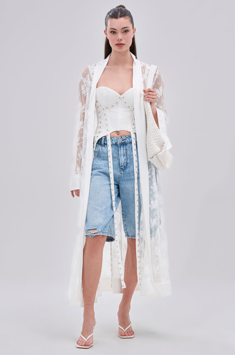 BORA BORA LACE DUSTER IN WHITE