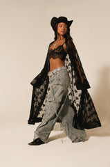 BORA BORA LACE DUSTER IN BLACK