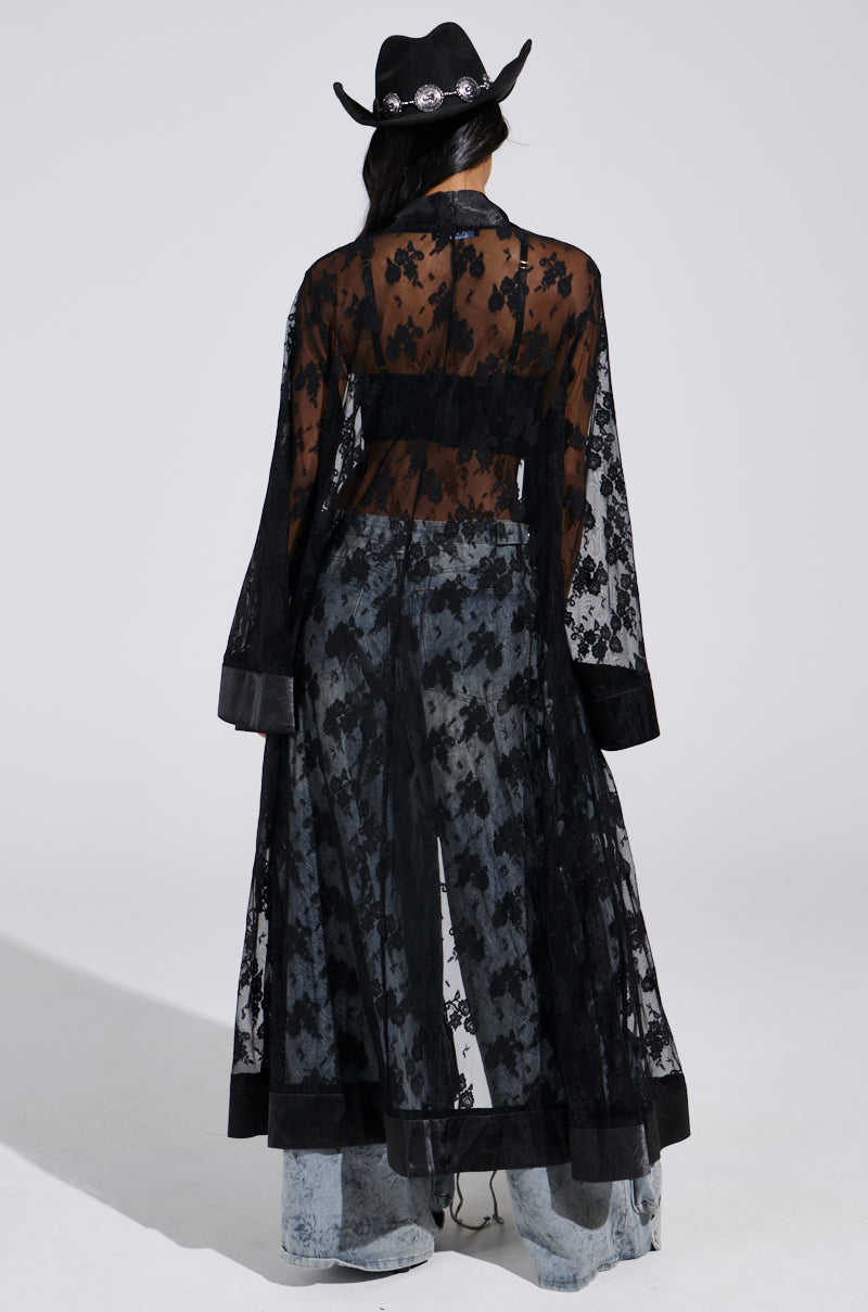 BORA BORA LACE DUSTER IN BLACK