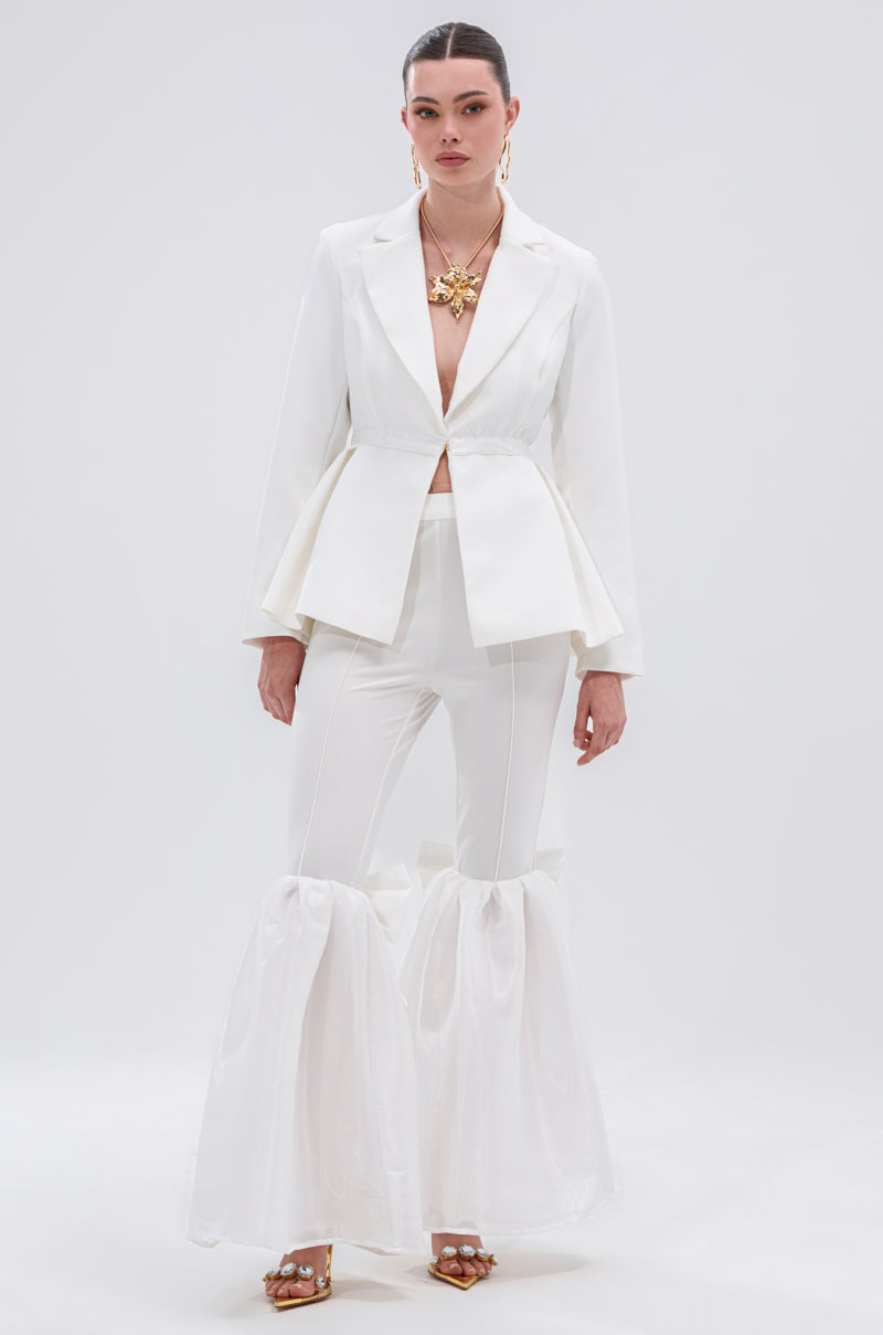 CANARY PEPLUM BLAZER IN WHITE