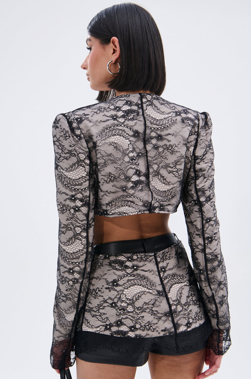 PUSH TO START LACE BLAZER
