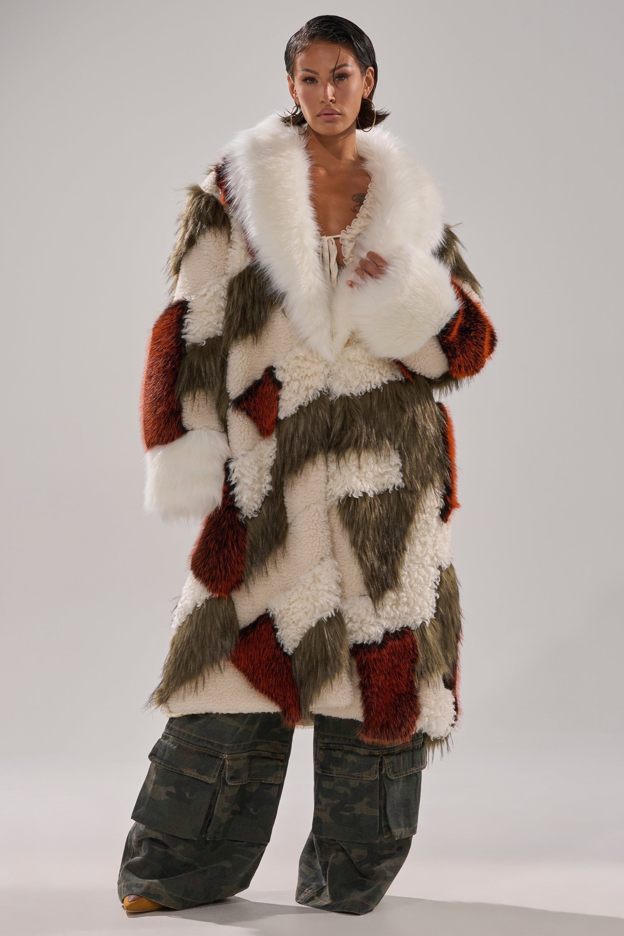 FLEUR PATCHWORK FAUX FUR
