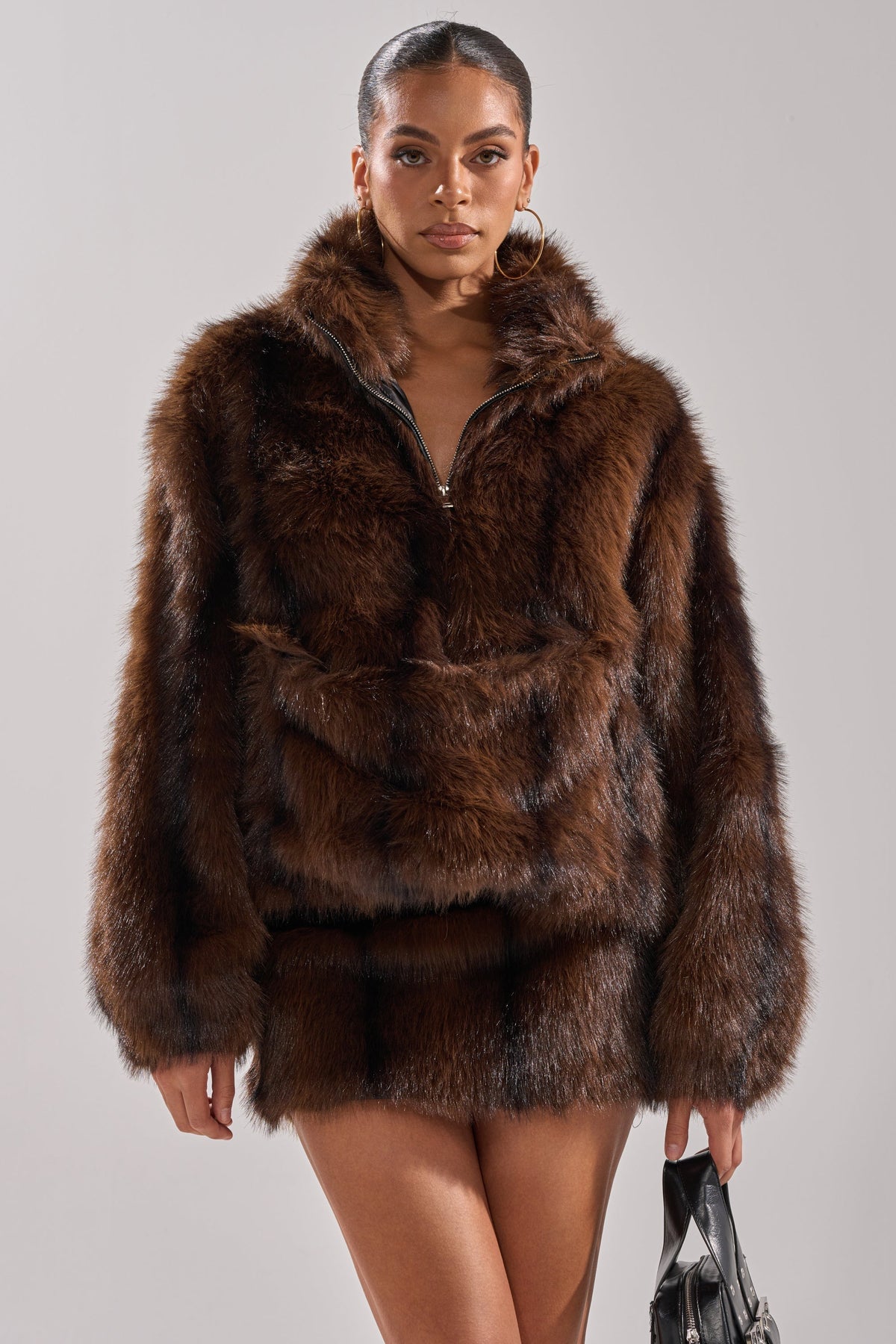 COZY VIBES QUARTER ZIP FUR SWEATSHIRT