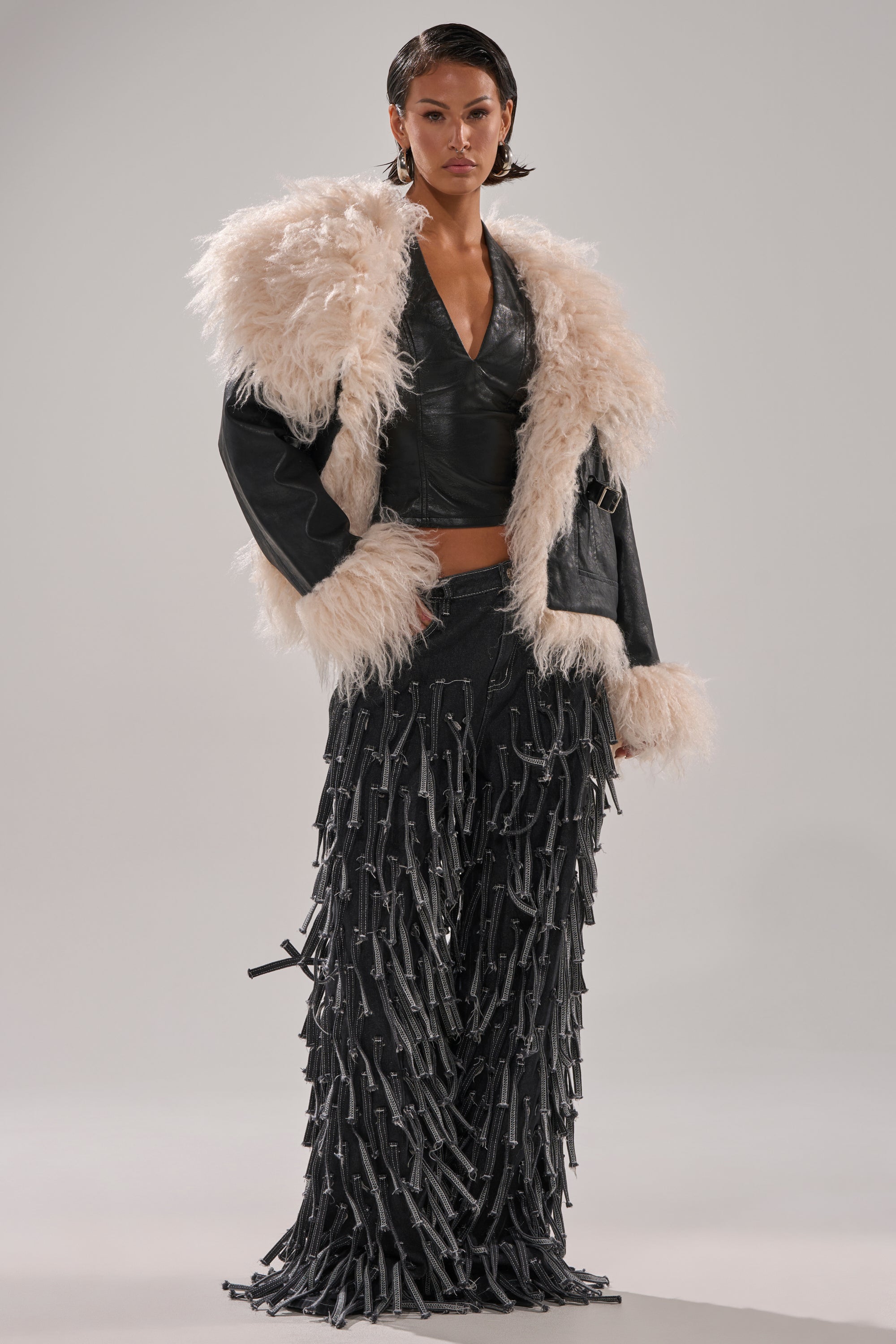 ROSIE FUR TRIM MOTO