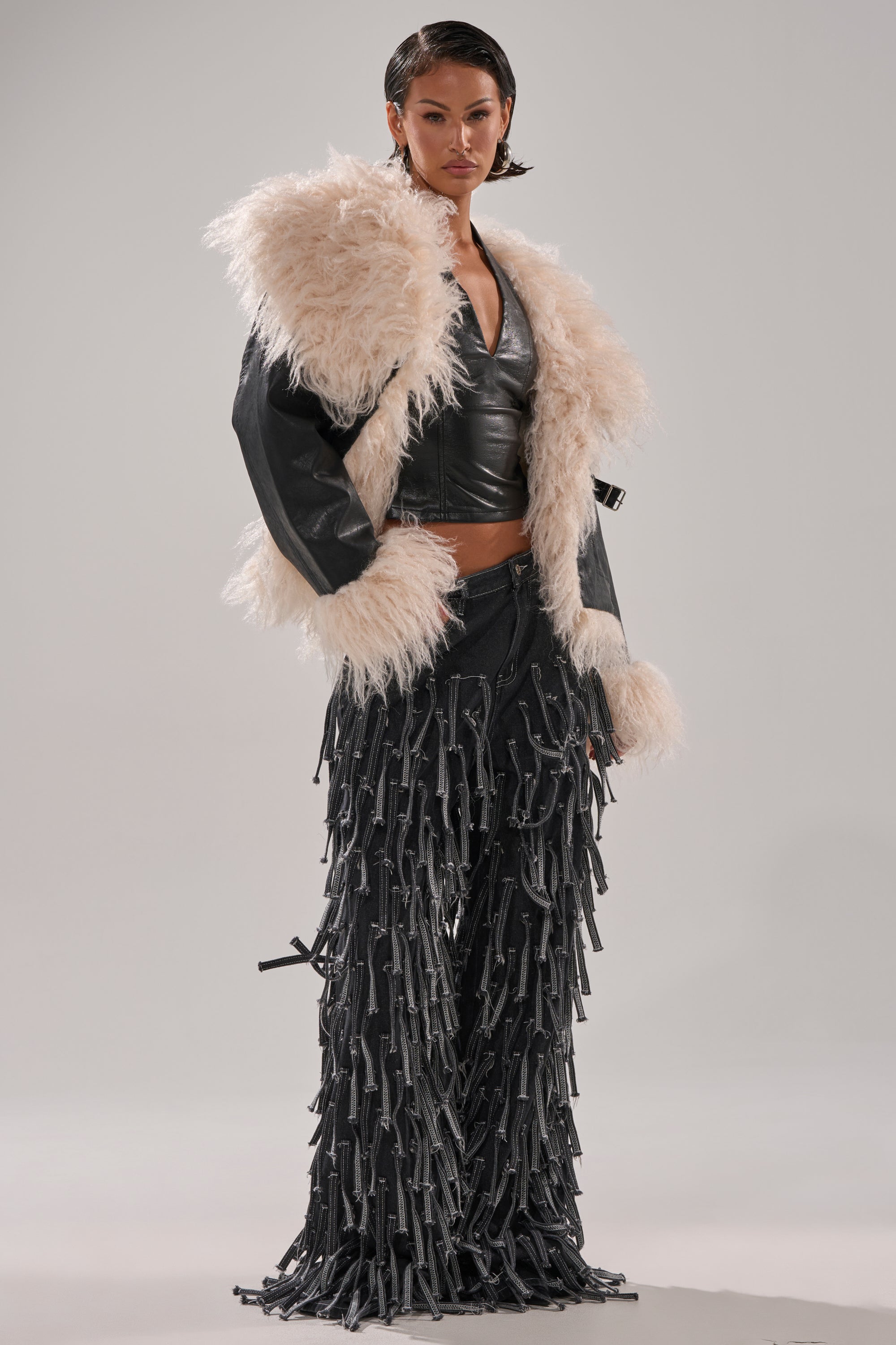 ROSIE FUR TRIM MOTO