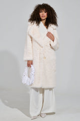 LENOX FAUX FUR TRENCH IN IVORY