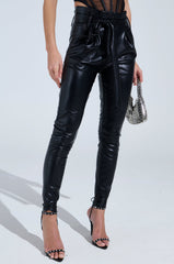 LILA PAPERBAG FAUX LEATHER PANTS