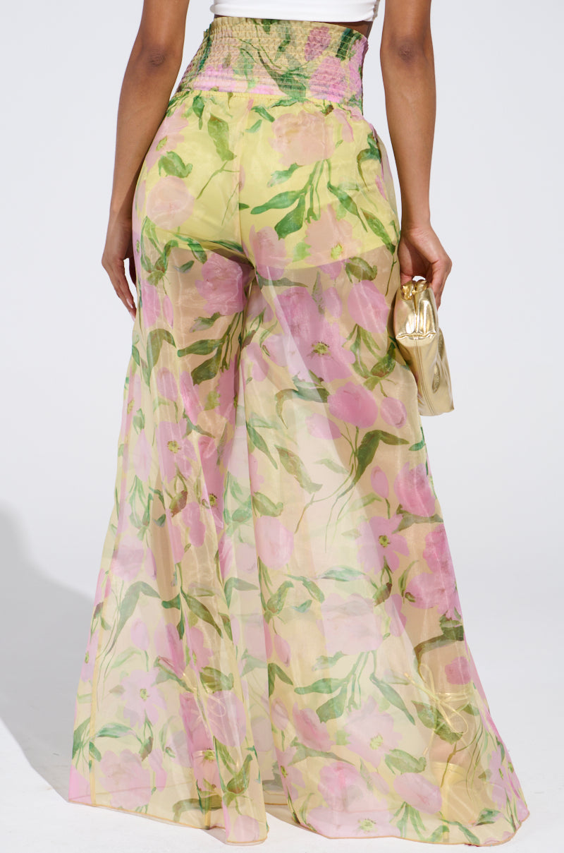 FLOWER POWER WIDE LEG PALAZZO PANT