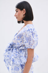 BINKEY FLORAL TIE FRONT BLOUSE