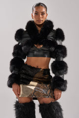LOVERGIRL ULTRA CROP FUR TRIM MOTO