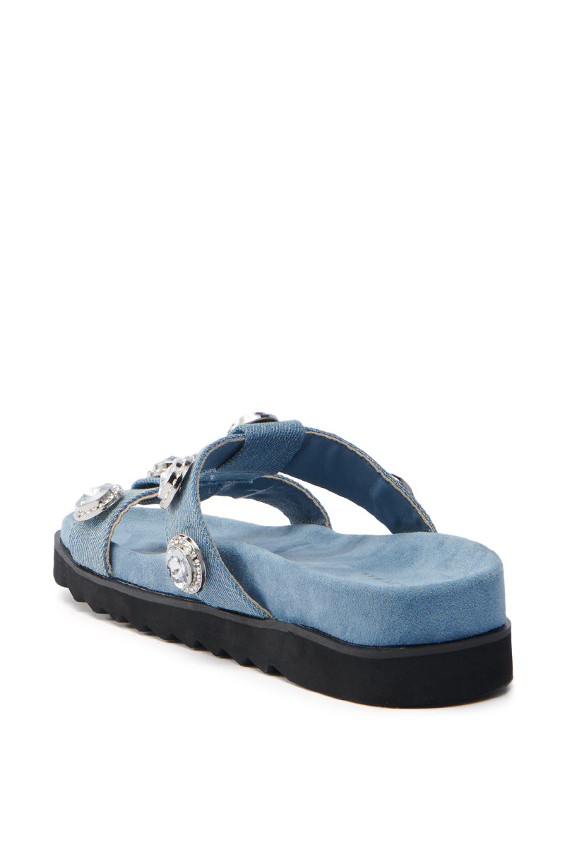AZALEA WANG LUCINEA DENIM RHINESTONE SANDAL