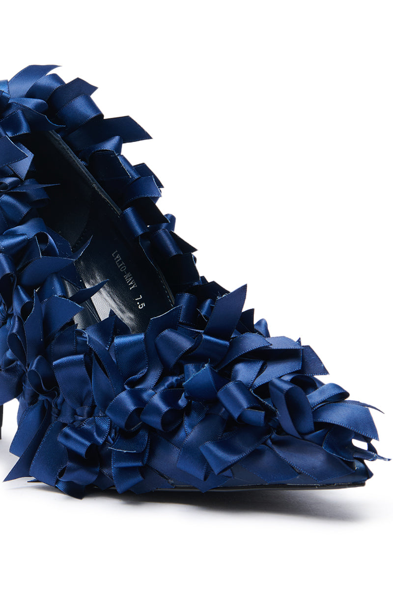 AZALEA WANG LYLIO NAVY BOW EMBELLISHED PUMP