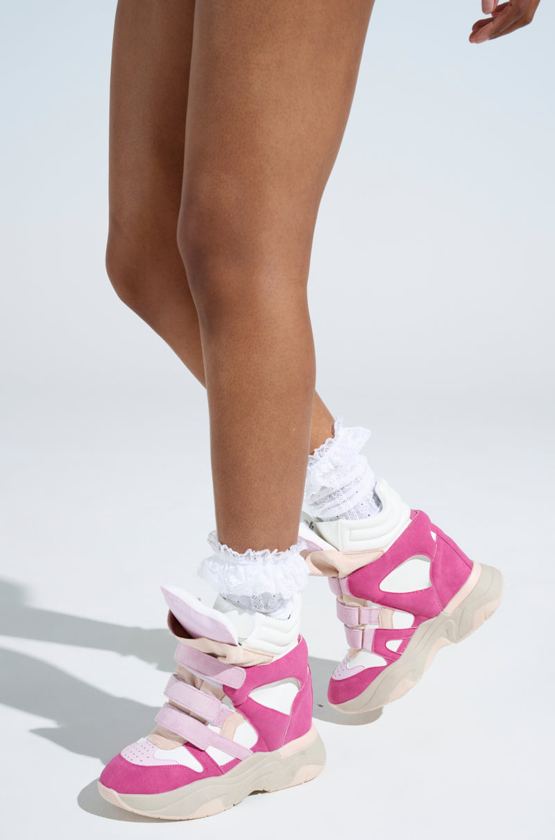 MARANTO CHUNKY PINK WEDGE HEEL SNEAKER
