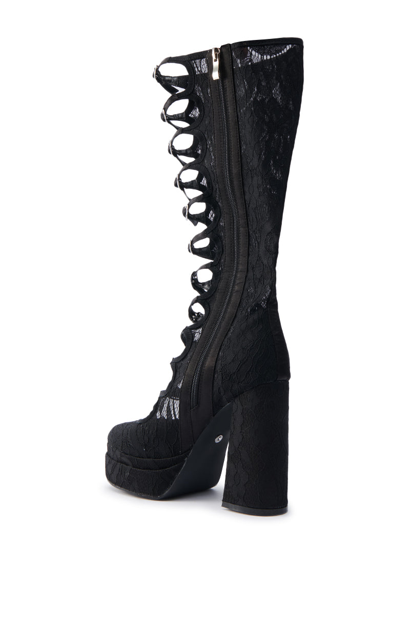 AZALEA WANG MARRIGOLD BOOT IN BLACK LACE