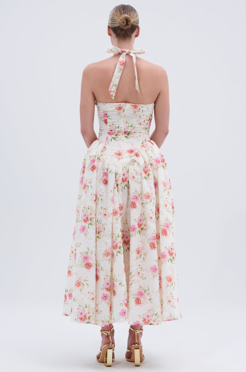 KEEP IT MOVING ON FLORAL MAXI DRESS
