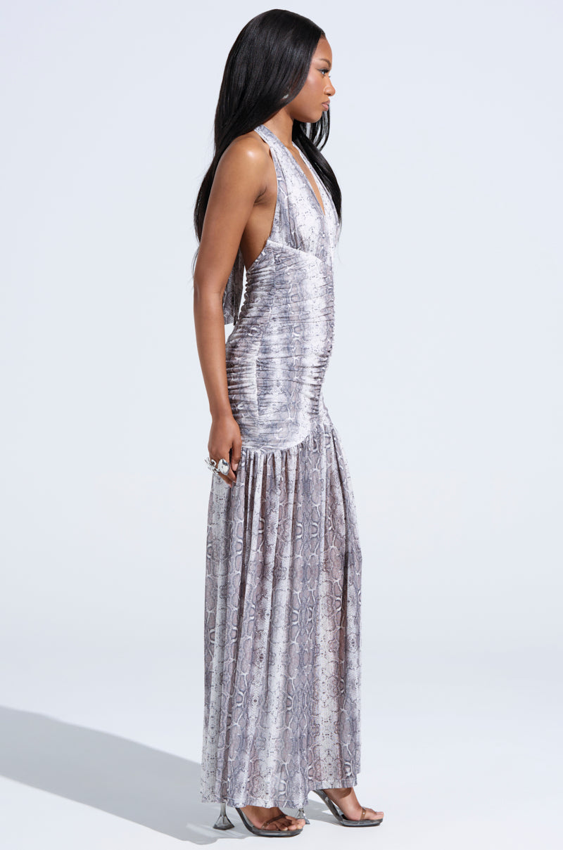 BLAIR SNAKEPRINT MAXI DRESS