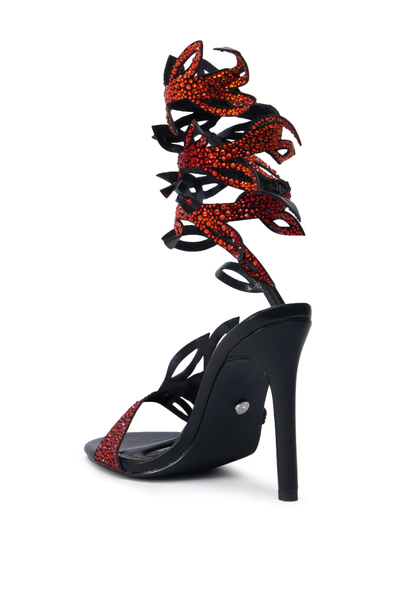 AZALEA WANG MEIER BLACK LEG COIL SANDAL