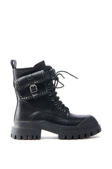 AZALEA WANG MEYERS BLACK COMBAT BOOT