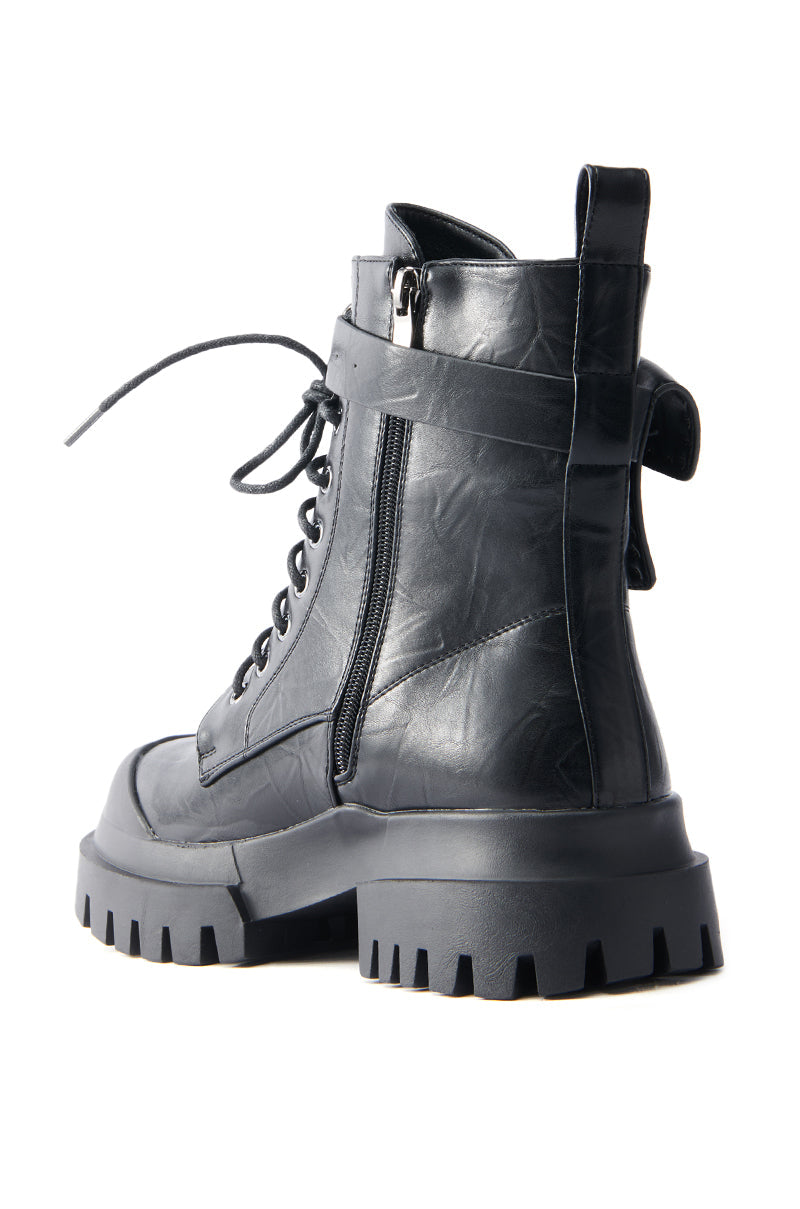 AZALEA WANG MEYERS BLACK COMBAT BOOT