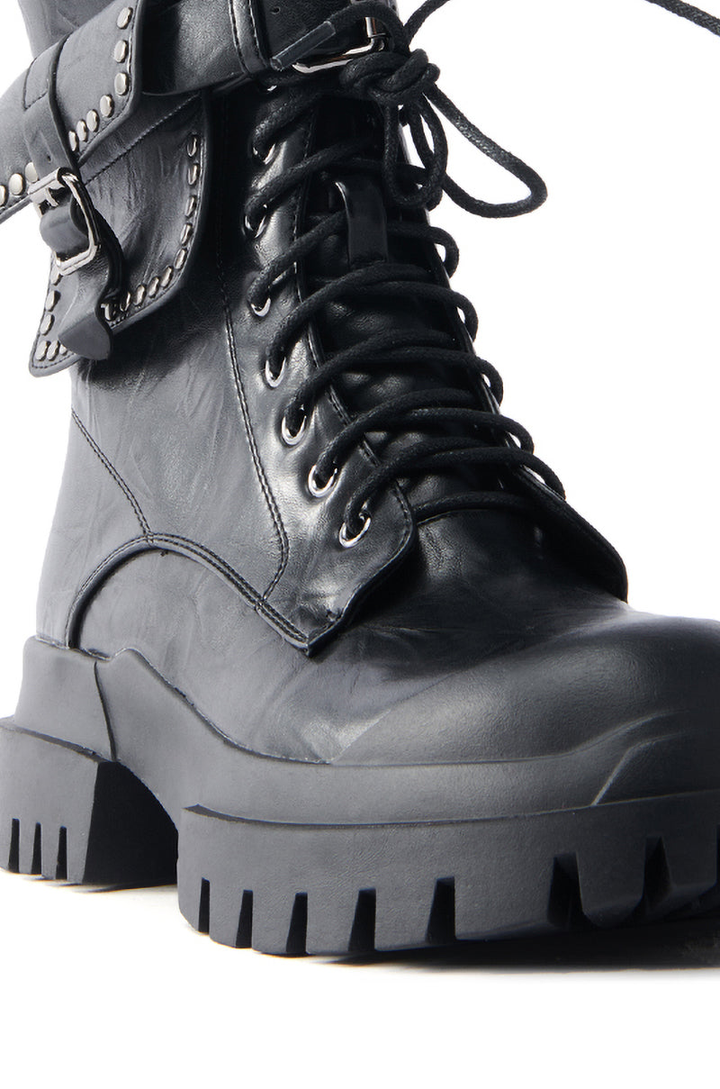 AZALEA WANG MEYERS BLACK COMBAT BOOT