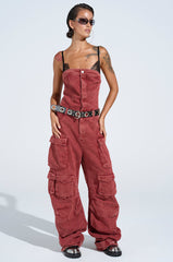 NOT INVITED CARGO JUMPSUIT