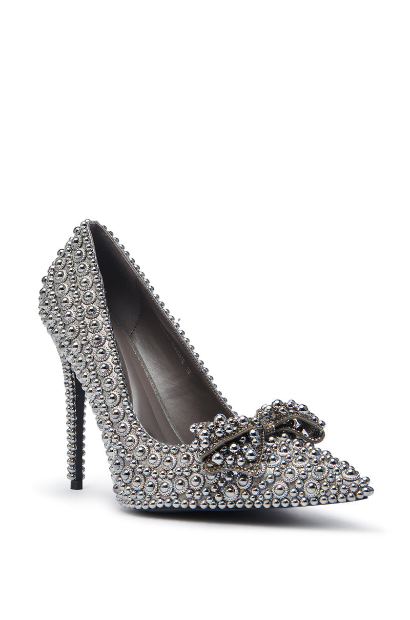 AZALEA WANG HEMITATE STONE EMBELLISHED PUMP