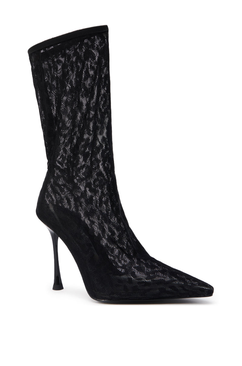 AZALEA WANG NICKLAS BLACK LEOPARD STILETTO BOOTIE