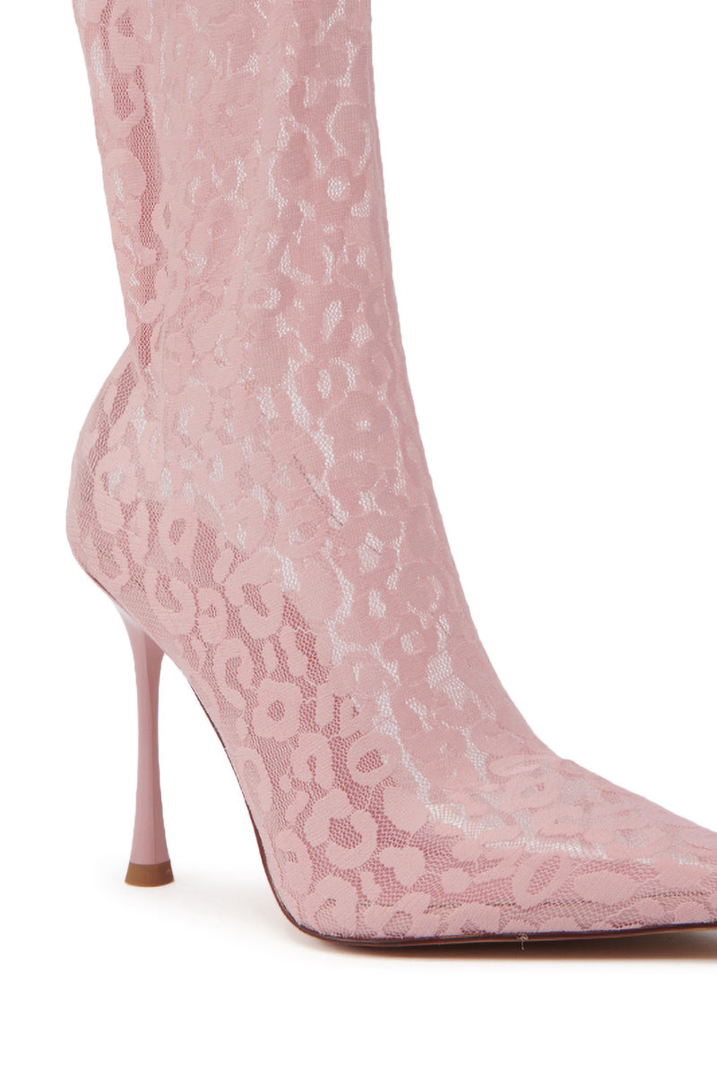 AZALEA WANG NICKLAS PINK LEOPARD STILETTO BOOTIE