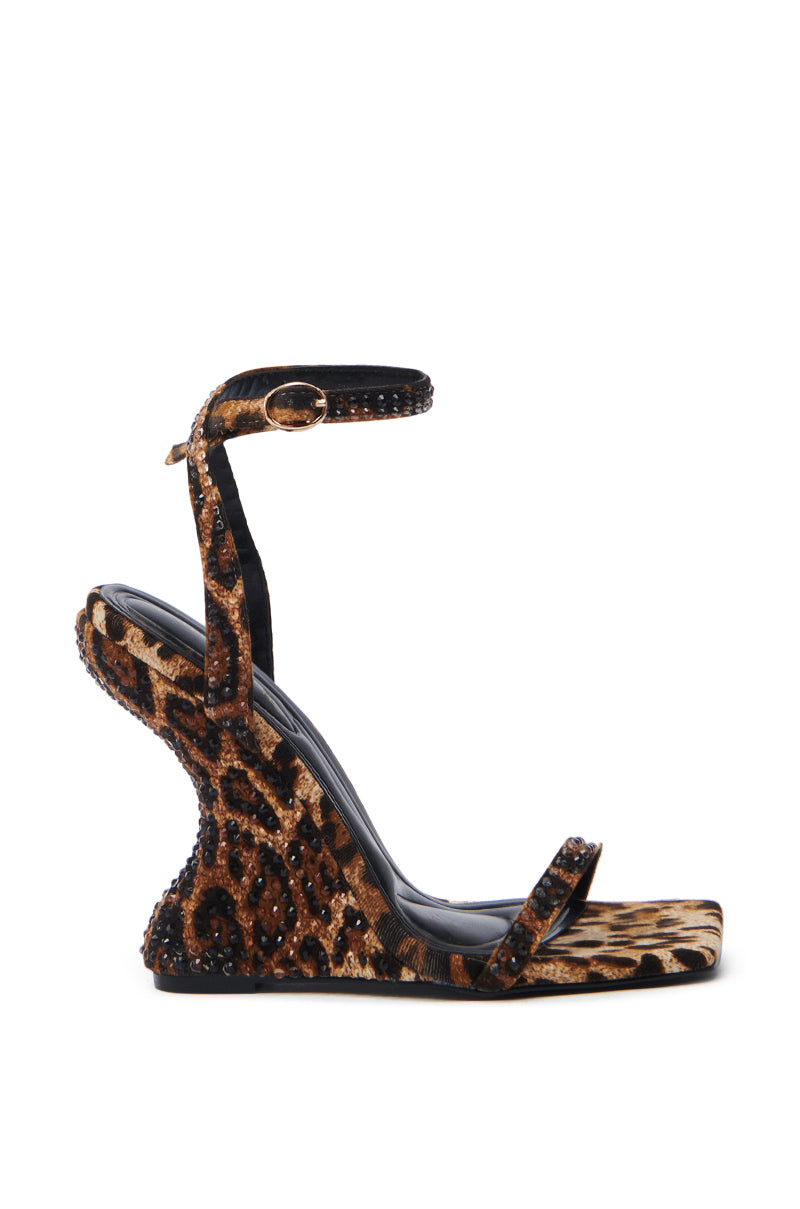 AZALEA WANG PANTHERESS LEOPARD WEDGE SANDAL