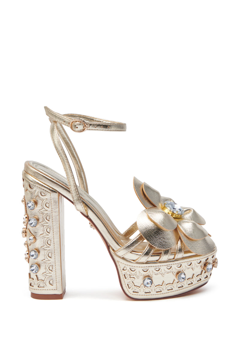 AZALEA WANG PIXLEY GOLD EMBELLISHED PLATFORM SANDAL