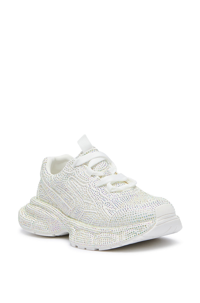 PRINCESS WHITE EMBELLISHED SNEAKER