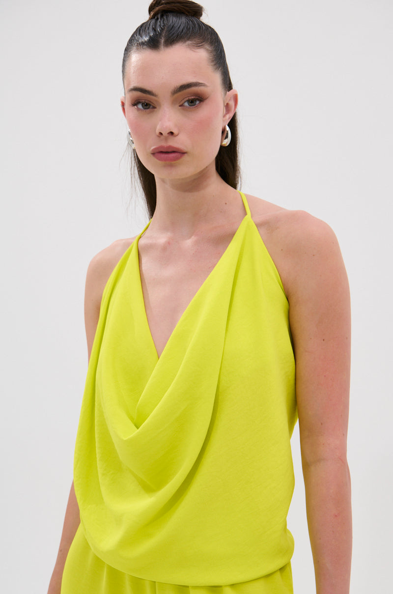 BRIGHTEST IN THE CITY COWL NECK BLOUSE