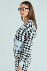 PRETTY AND POSH HOUNDSTOOTH CARDIGAN