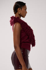 CARLY FRINGE OPEN FRONT SWEATER