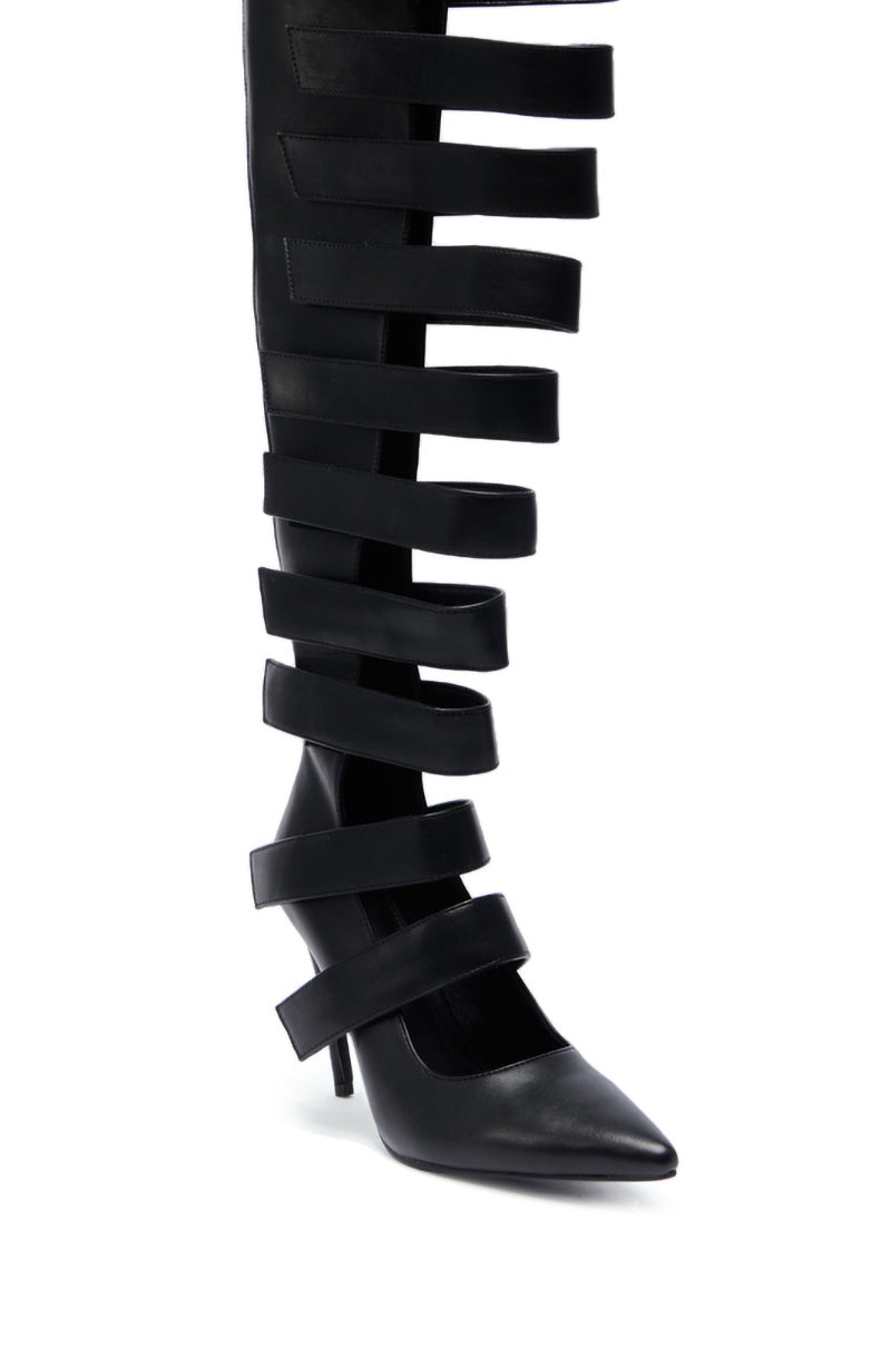 AZALEA WANG REIN BLACK THIGH HIGH BOOT