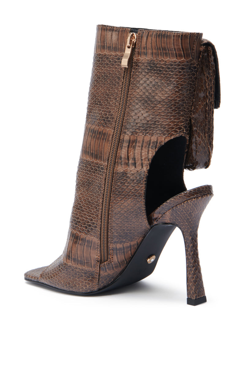 AZALEA WANG RIDWAN BROWN OPEN TOE BOOTIE