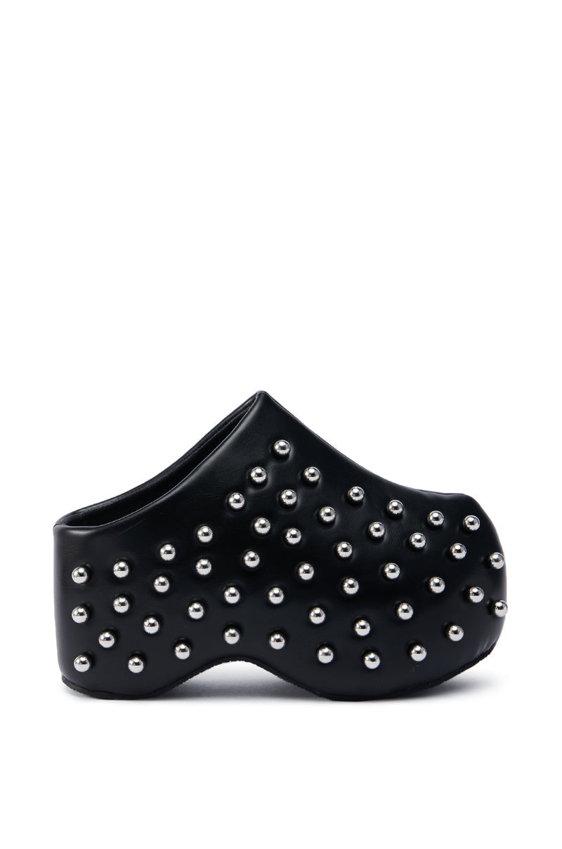 AZALEA WANG ROMESCO BLACK EMBELLISHED CLOG