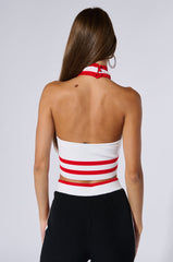 RAYE CROPPED HALTER TOP