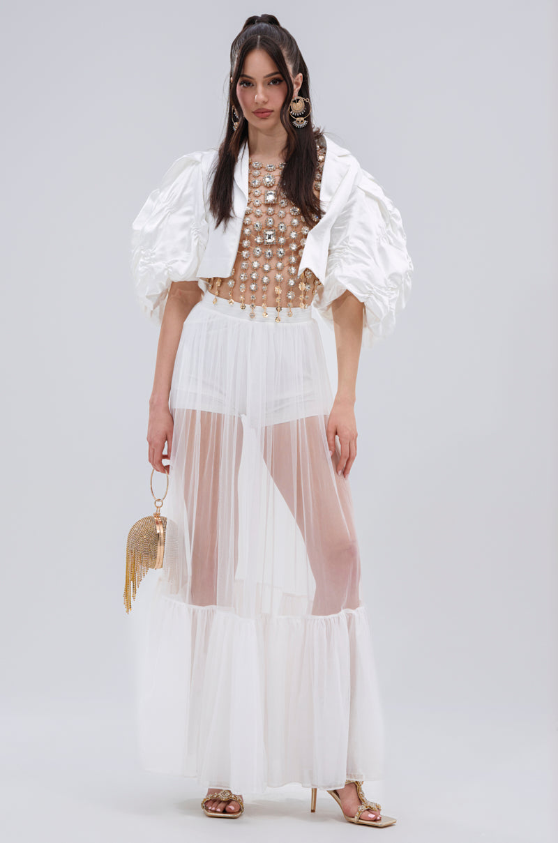 BEJEWELED GOLD SLEEVELESS TOP