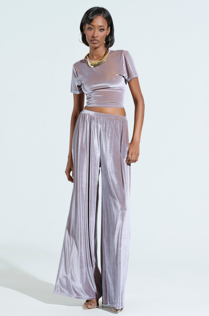 FEELS GOOD  WIDE LEG VELVET PANT