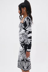 NOT YOUR AVERAGE WOMAN PRINTED MIDI DRESS