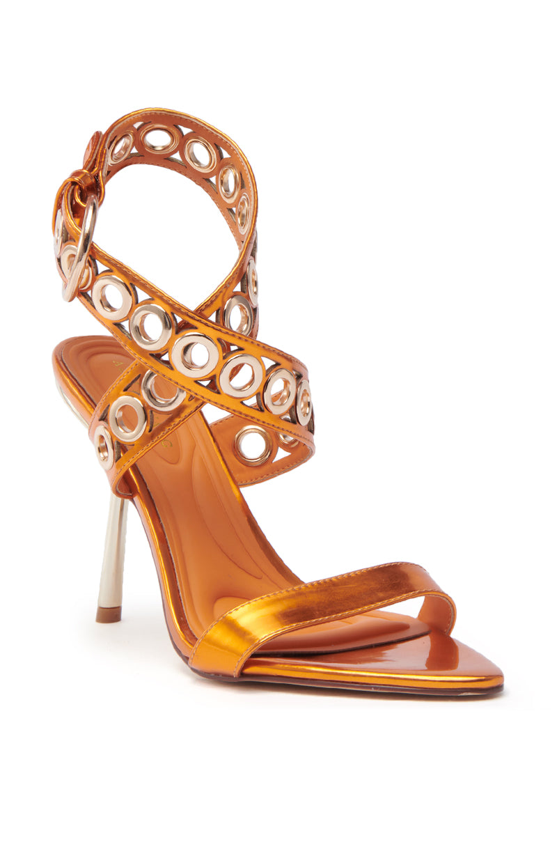 AZALEA WANG SAMUEL ORANGE HARDWARE EMBELLISHED SANDAL