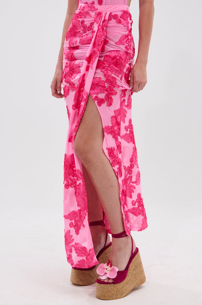 FLOWER GIRL MESH MAXI SKIRT
