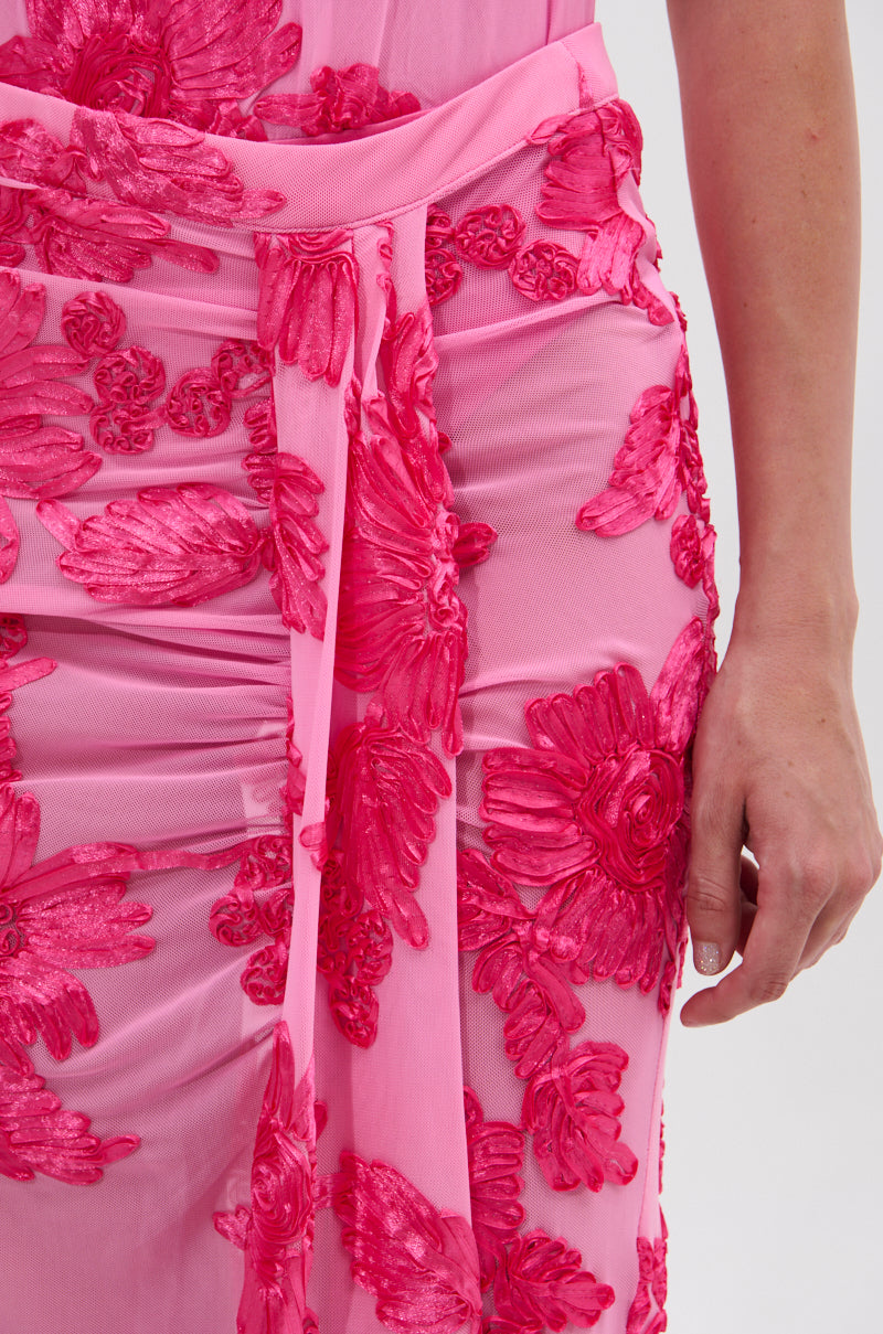 FLOWER GIRL MESH MAXI SKIRT