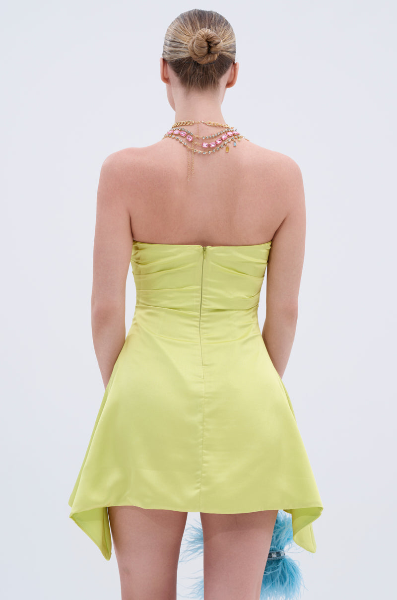 LET'S ESCAPE SATIN MINI DRESS
