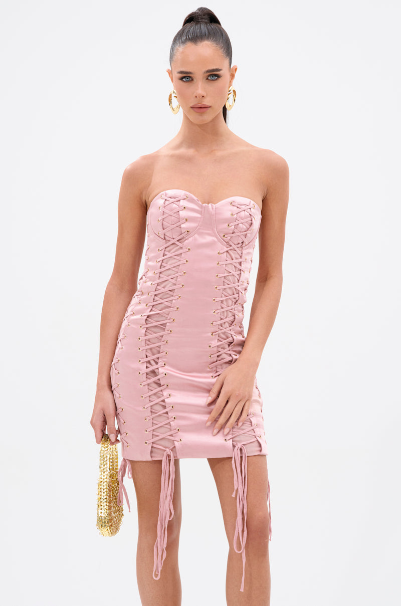 FAR FROM CASUAL SATIN MINI DRESS