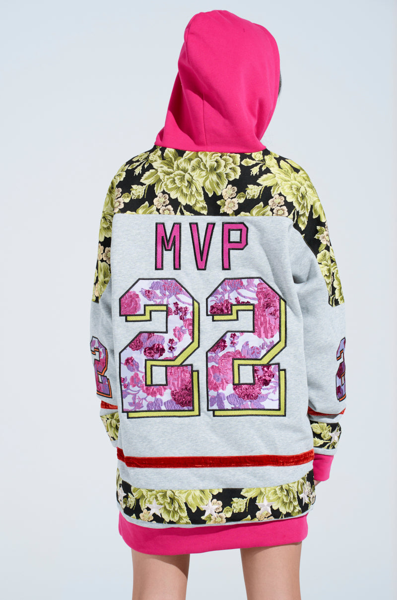 ATHLETIC BROCADE SWEATSHIRT DRESS