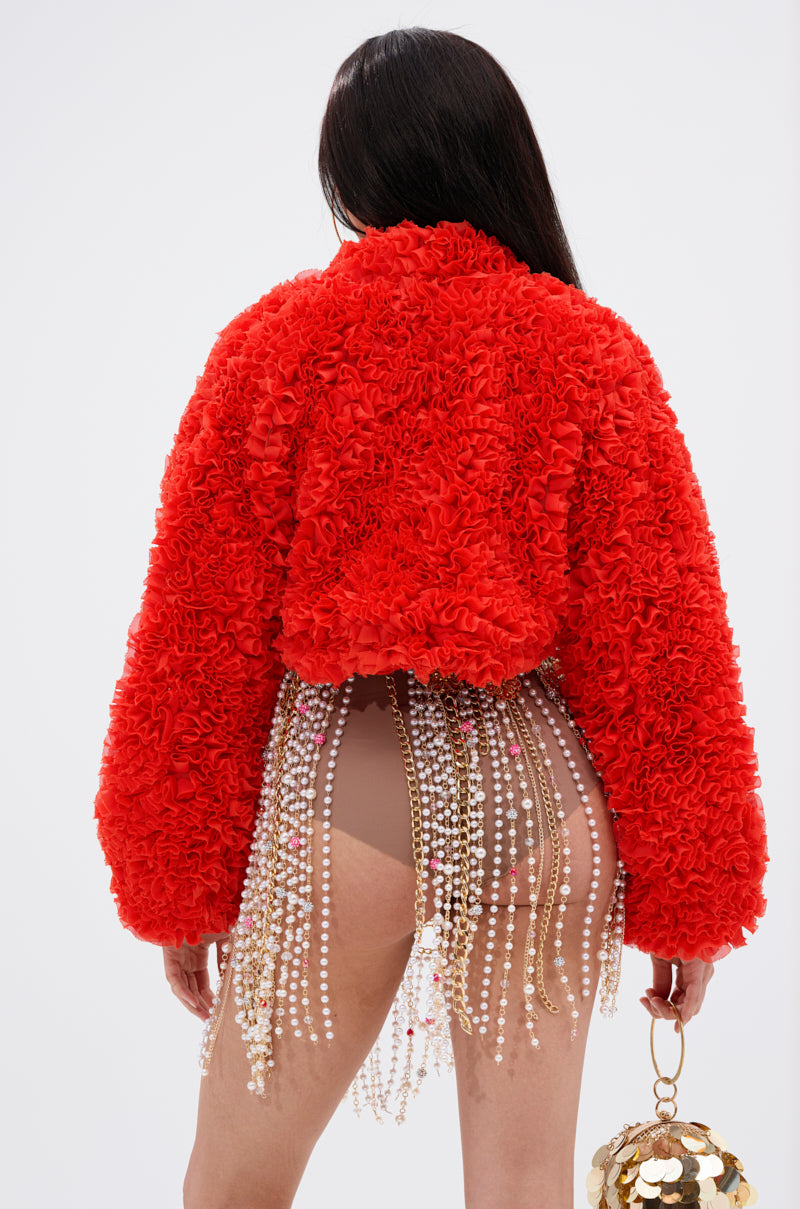 FIRED UP CHIFFON SHRUG