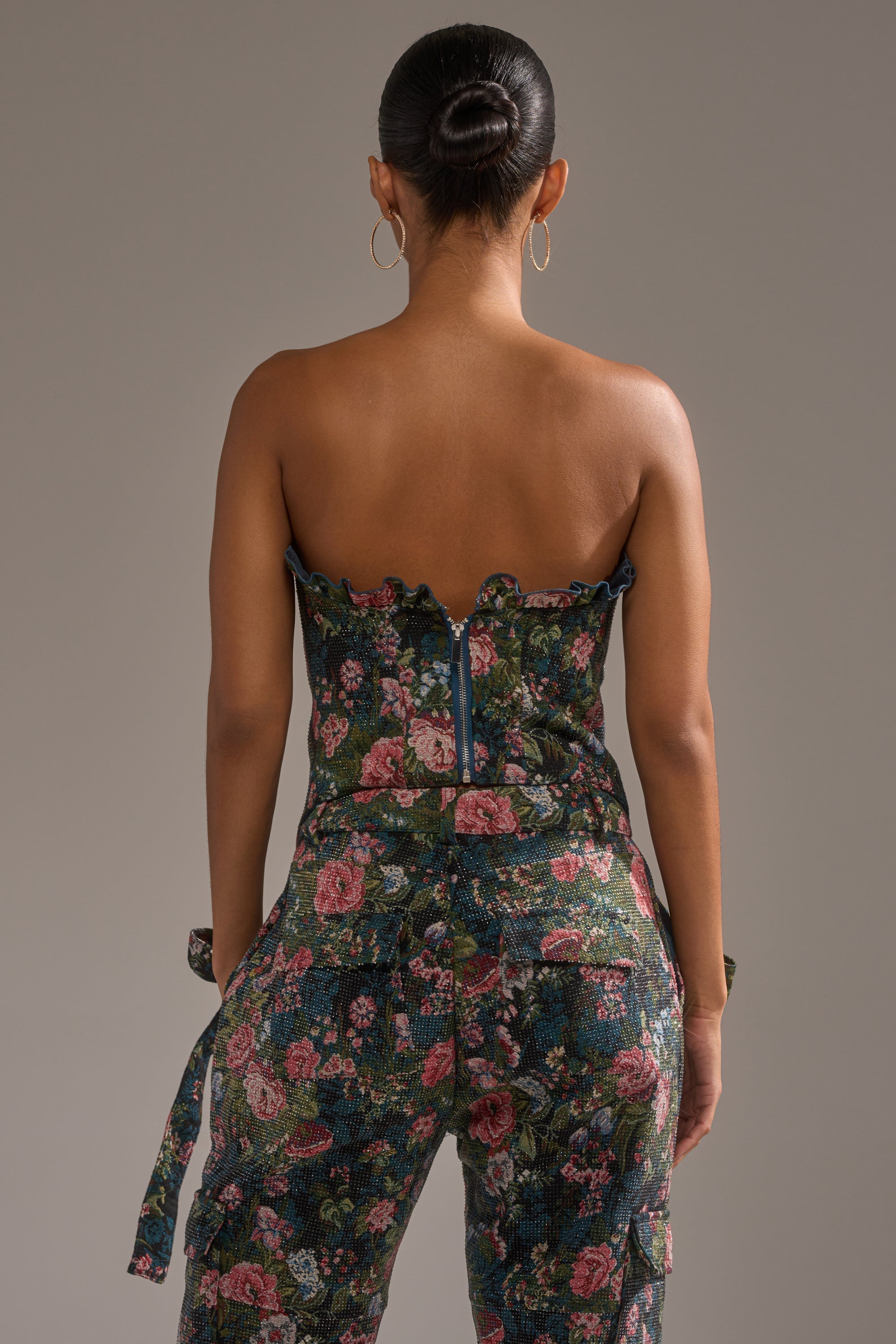 I WANT YOU FLORAL RHINESTONE CORSET